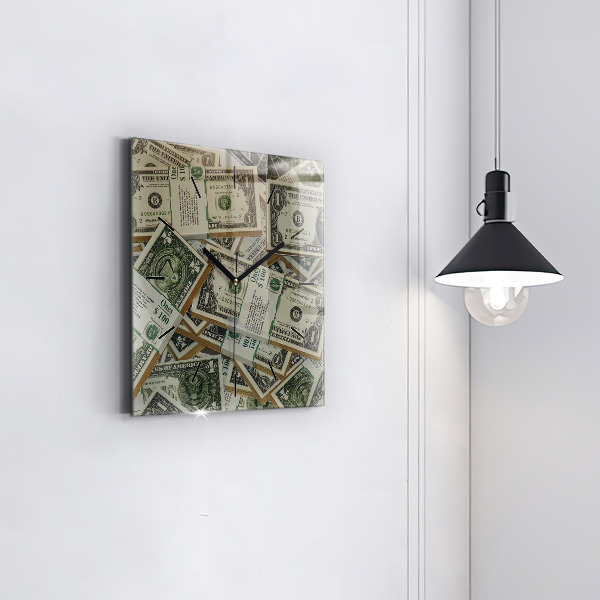 Horloge murale carrée 1 dollar américain