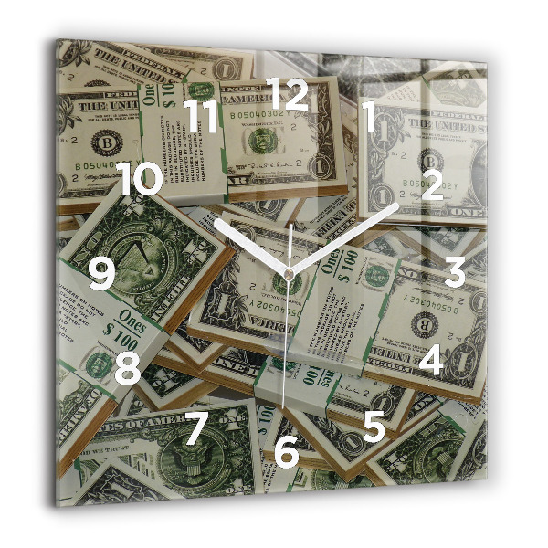 Horloge murale carrée 1 dollar américain