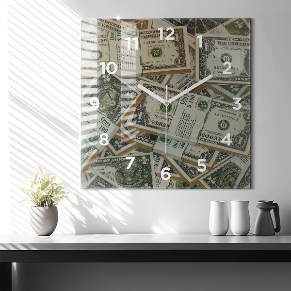 Horloge murale carrée 1 dollar américain