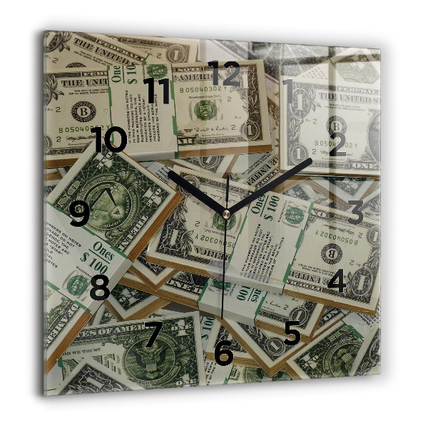 Horloge murale carrée 1 dollar américain