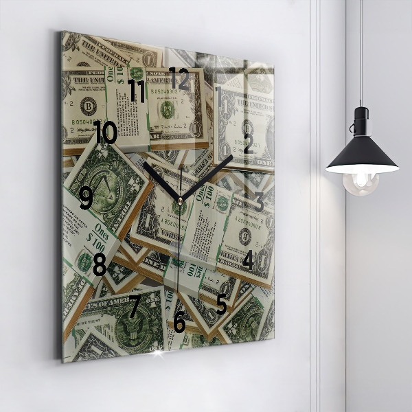 Horloge murale carrée 1 dollar américain