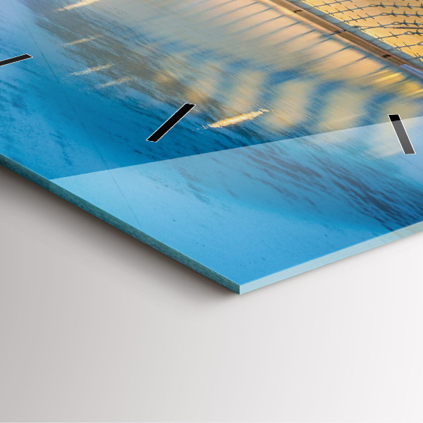 Horloge murale carrée Coucher de soleil sur la ville