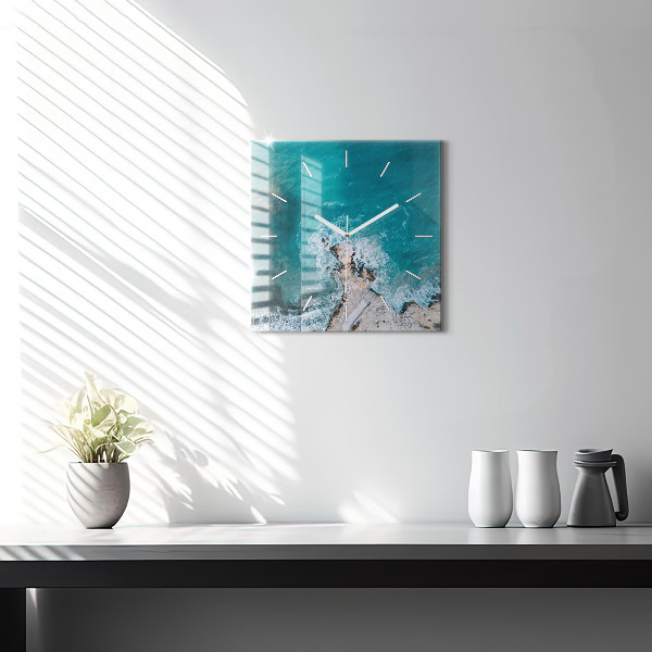 Horloge murale carrée Fjords de la Costa Blanca