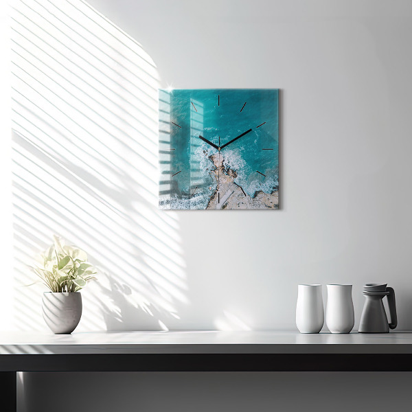 Horloge murale carrée Fjords de la Costa Blanca