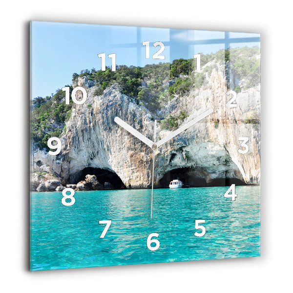Horloge murale carrée Grotte sous-marine