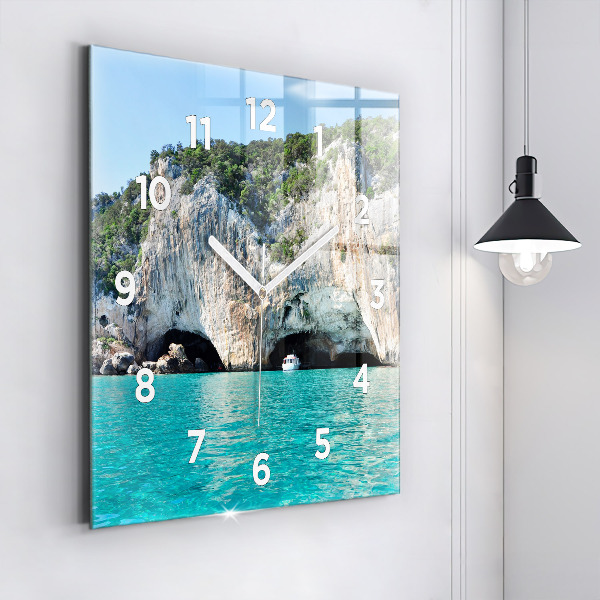 Horloge murale carrée Grotte sous-marine