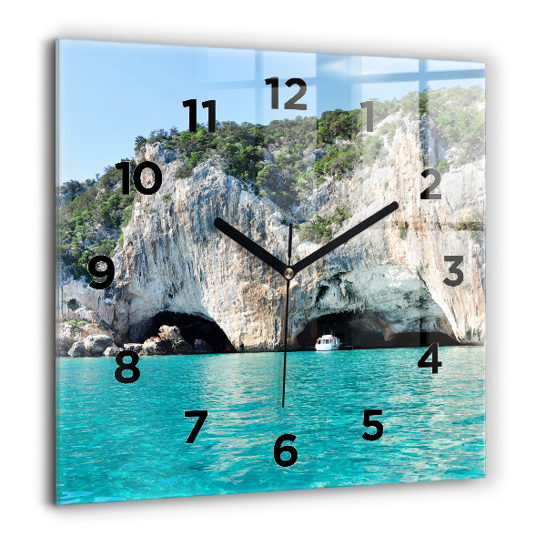 Horloge murale carrée Grotte sous-marine