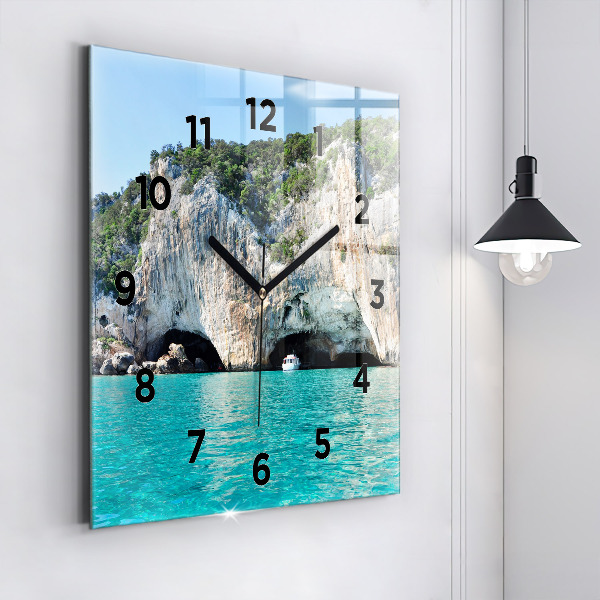 Horloge murale carrée Grotte sous-marine