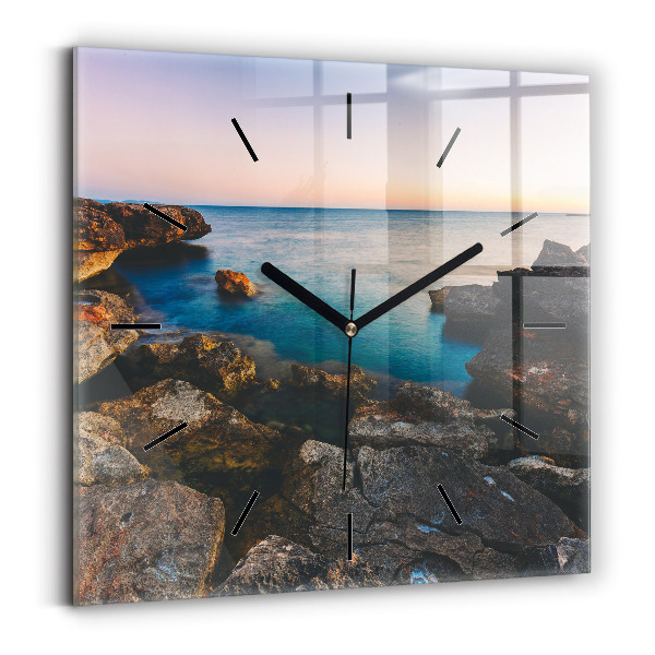Horloge murale carrée Paysage marin