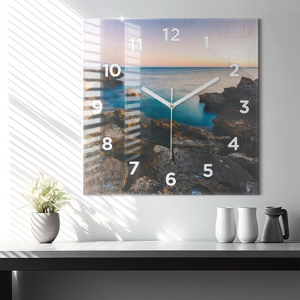 Horloge murale carrée Paysage marin