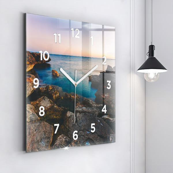 Horloge murale carrée Paysage marin