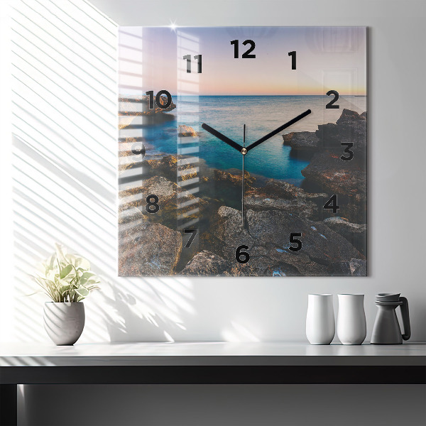 Horloge murale carrée Paysage marin