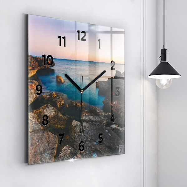 Horloge murale carrée Paysage marin