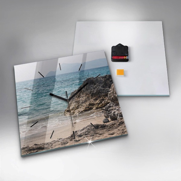 Horloge murale carrée Vue sur la mer Méditerranée
