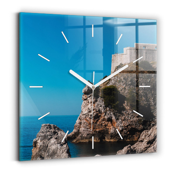 Horloge murale carrée Falaises de Dubrovnik