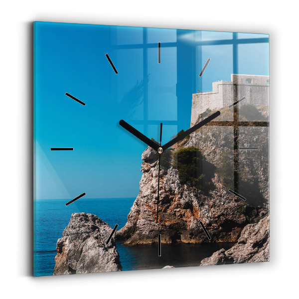 Horloge murale carrée Falaises de Dubrovnik