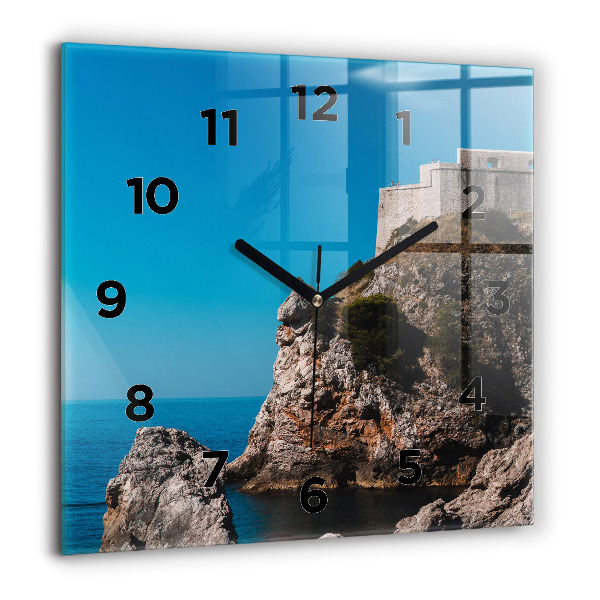 Horloge murale carrée Falaises de Dubrovnik