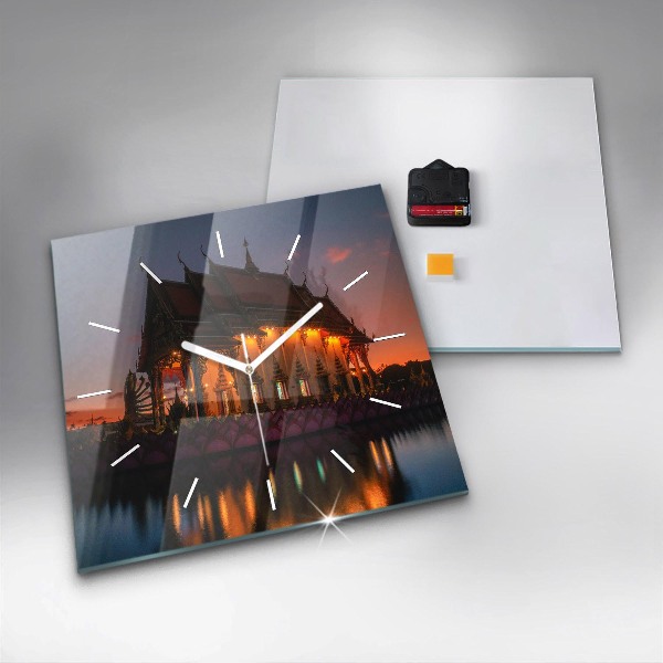 Horloge murale carrée Temple à Bangkok