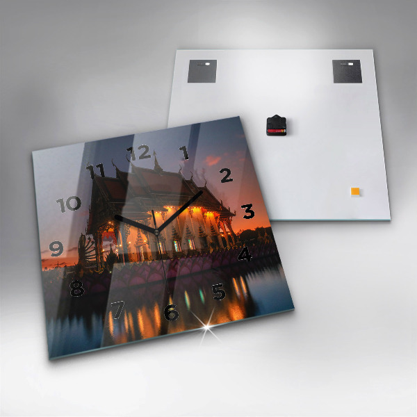 Horloge murale carrée Temple à Bangkok