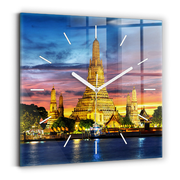 Horloge murale carrée Temple à Bangkok