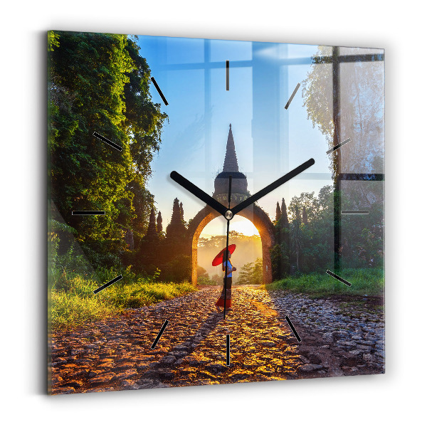 Horloge murale carrée Parc de Surat Thani en Thaïlande