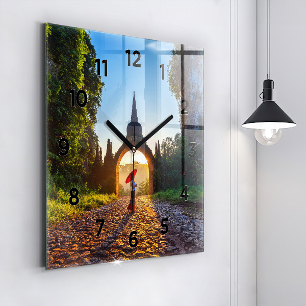 Horloge murale carrée Parc de Surat Thani en Thaïlande