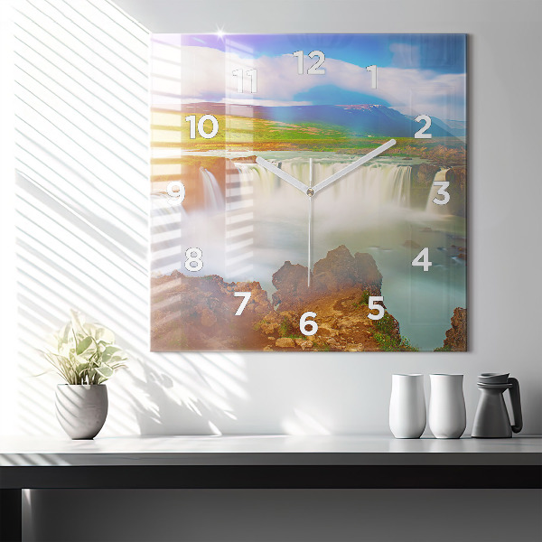 Horloge murale carrée Godafoss en Islande