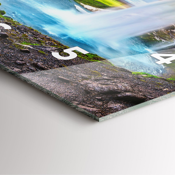 Horloge murale carrée Cascade en Islande