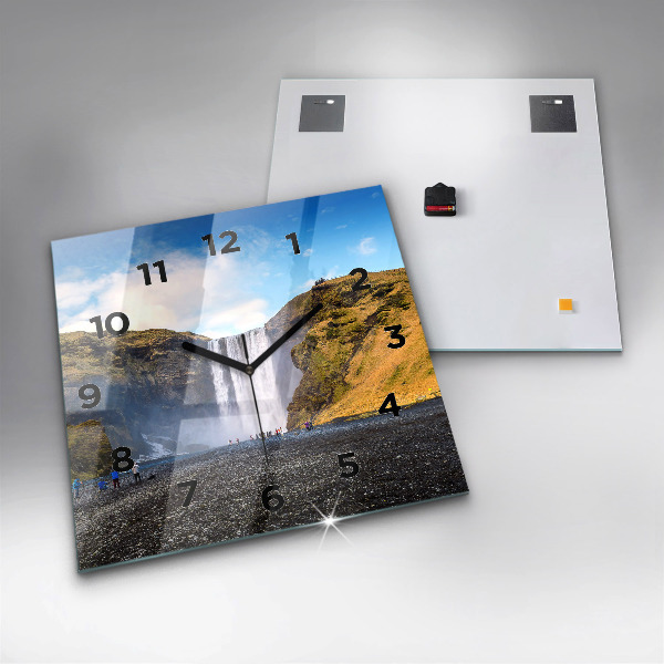 Horloge murale carrée Cascade en Islande