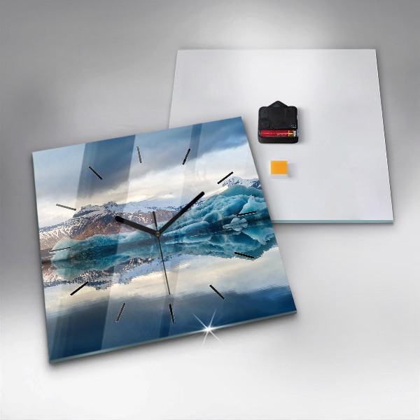 Horloge murale carrée Lac Jokulsarlon Islande
