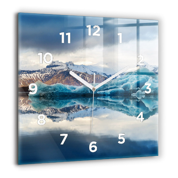 Horloge murale carrée Lac Jokulsarlon Islande