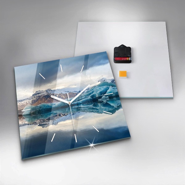 Horloge murale carrée Lac Jokulsarlon Islande