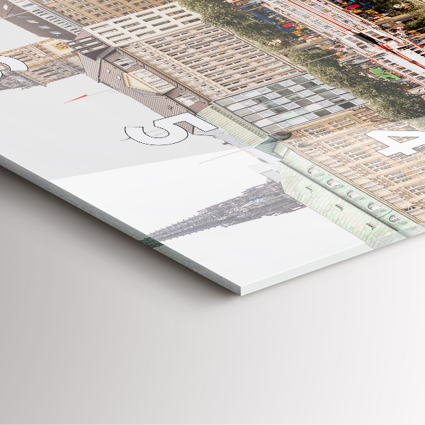 Horloge murale carrée Rivière Hambourg Allemagne