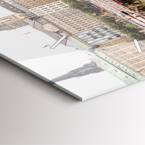 Horloge murale carrée Rivière Hambourg Allemagne