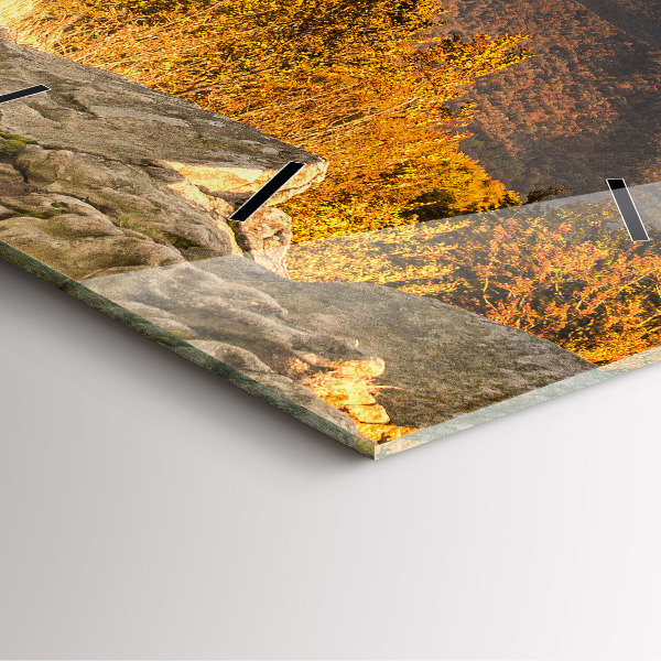 Horloge carrée en verre Les montagnes de Bieszczady