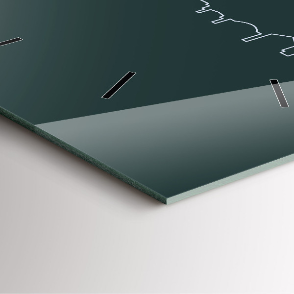 Pendule carrée en verre Dessin au trait de la ville de Brno