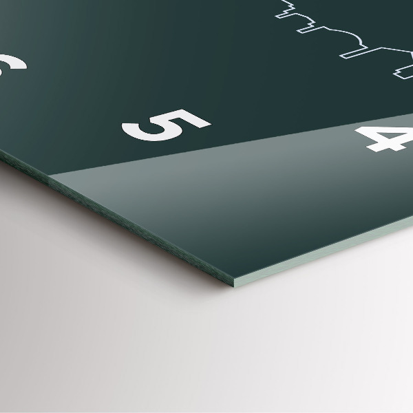 Pendule carrée en verre Dessin au trait de la ville de Brno