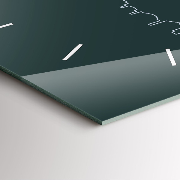 Pendule carrée en verre Dessin au trait de la ville de Brno