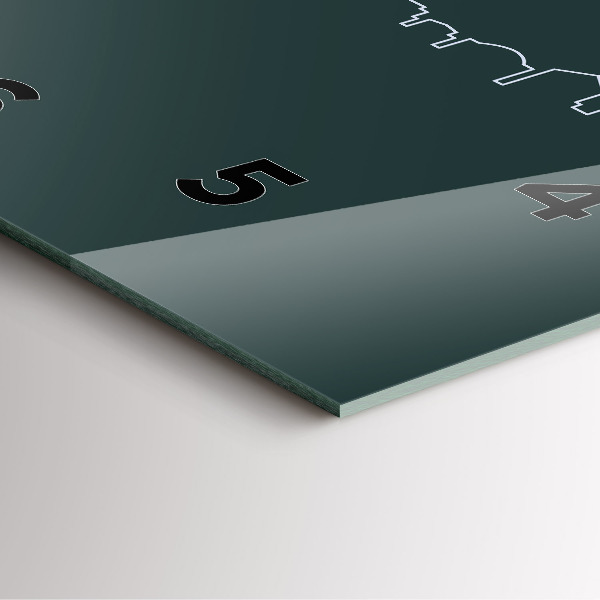 Pendule carrée en verre Dessin au trait de la ville de Brno