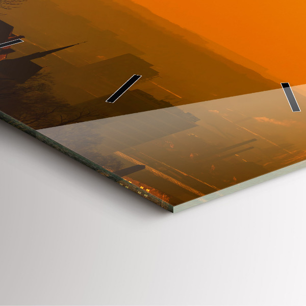 Pendule carrée en verre Vue de la cathédrale de Brno