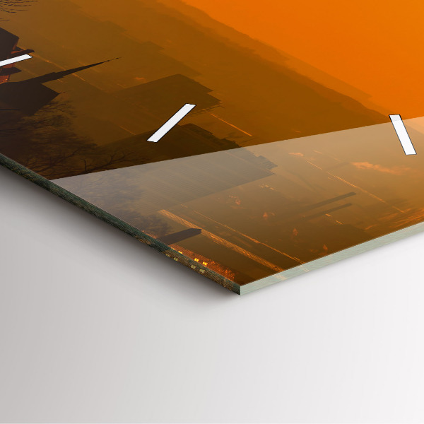 Pendule carrée en verre Vue de la cathédrale de Brno