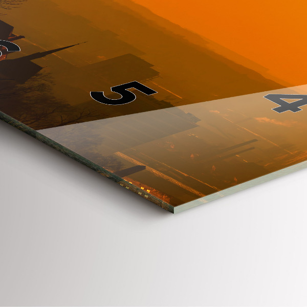 Pendule carrée en verre Vue de la cathédrale de Brno