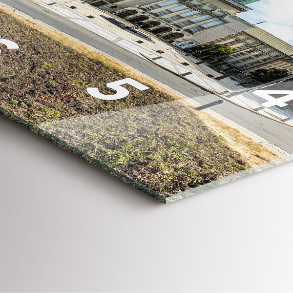 Pendule carrée en verre 'Panorama de la ville d''Ostrava'