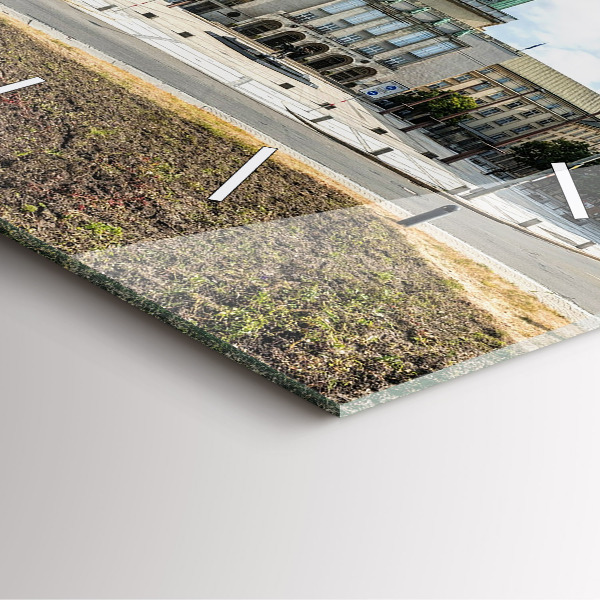 Pendule carrée en verre 'Panorama de la ville d''Ostrava'