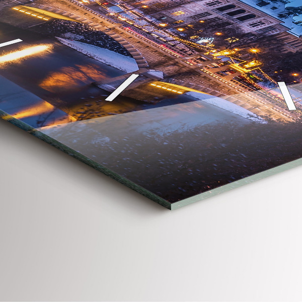 Horloge carrée en verre Panorama de la ville de Plzeň