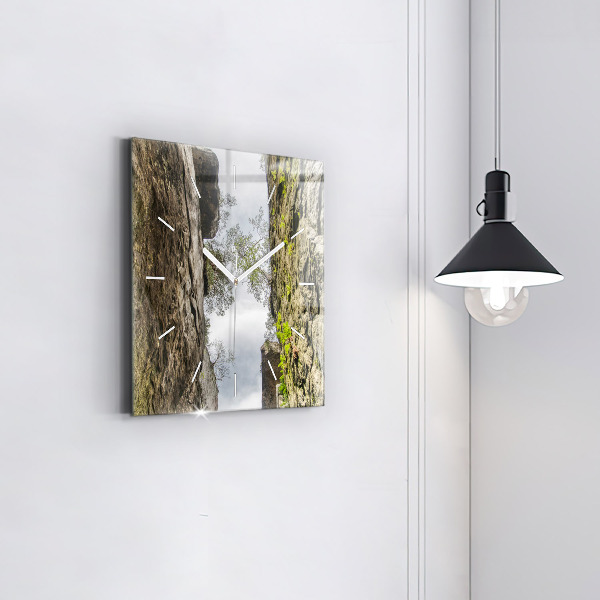 Horloge murale carrée Ville du rock en République tchèque