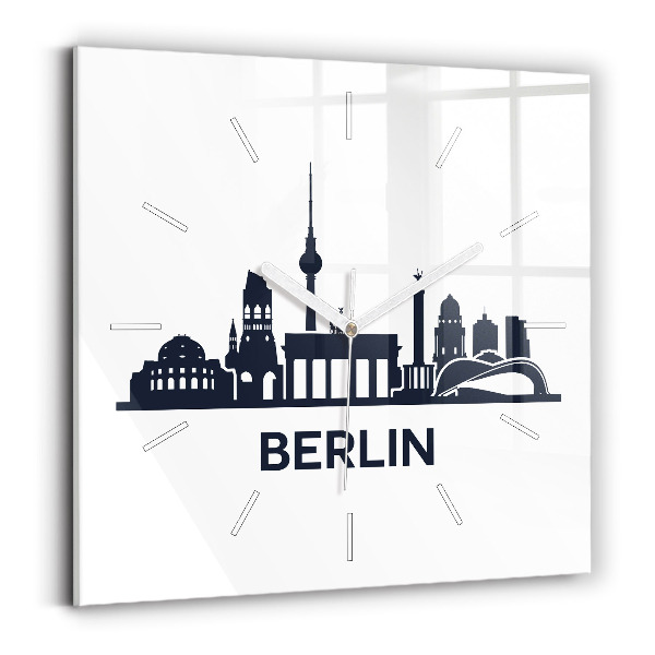 Horloge carrée en verre Illustration de la ville de Berlin