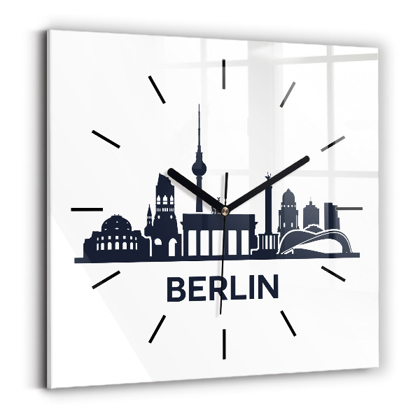 Horloge carrée en verre Illustration de la ville de Berlin