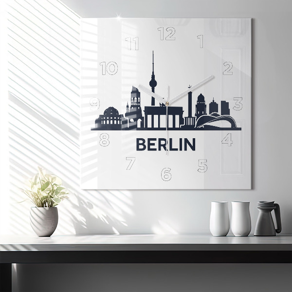 Horloge carrée en verre Illustration de la ville de Berlin