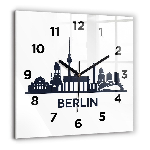Horloge carrée en verre Illustration de la ville de Berlin